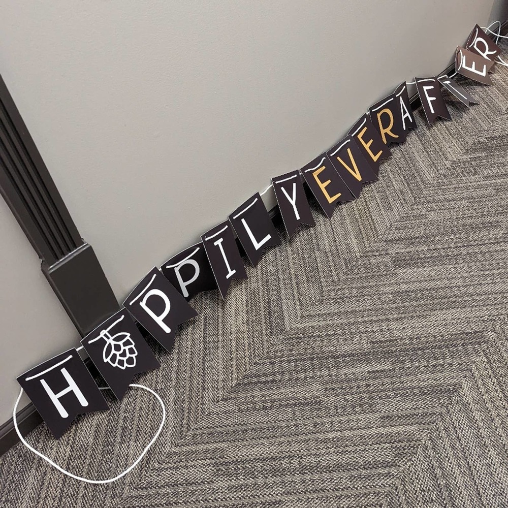 Hoppily Ever After Vinyl Hanging Sign